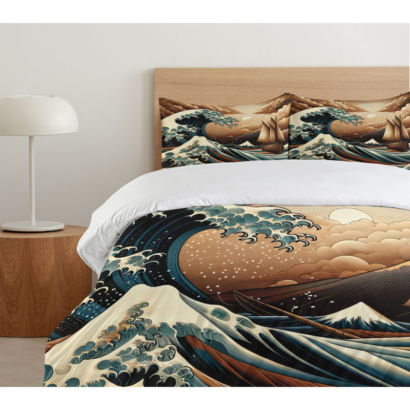Nautical Duvet Cover, California King Duvet Cover + 2 Standard Shams
