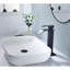Robinet de salle de bain à cascade, couleur noir mat, poignée simple pour un contrôle pratique de l'eau, fabriqué avec une teinte de lavabo en acier inoxydable, durabilité-121639019