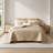 King 3 Piece Cotton Quilt Set Linen