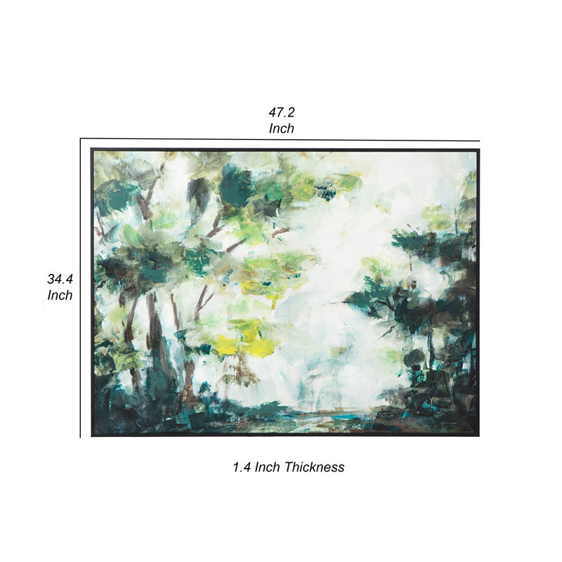 "Forest Watercolor Landscape", peinture sur toile encadrée