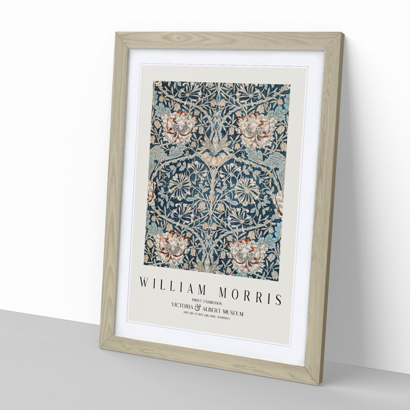 Honeysuckle Vol.2 by William Morris - Picture Frame Painting, 48cm H x 36cm W x 2cm D, Oak Framed