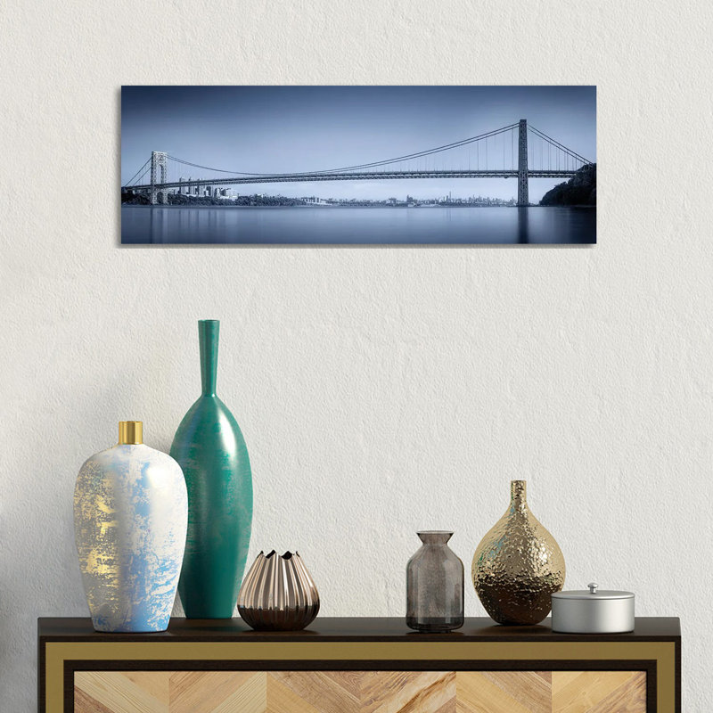 George Washington Bridge by Menghuailin - Wrapped Canvas Panoramic Print, 30.48 cm H x 91.44 cm W x 1.91 cm D