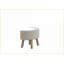Ensemble de 2 repose-pieds, revêtement contemporain ivoire / naturel & amp; Pieds inclinés en bois | Bois | Brun clair