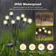 BAOKALER Ensemble de 12 guirlandes lumineuses décoratives d'Halloween pour jardin, 8 têtes, solaires, étanches, fil de fer haute flexibilité avec culot robuste, ampoules rondes blanc chaud.
