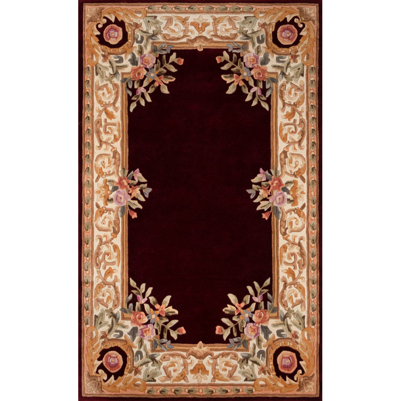 Agalia Wool Floral Indoor Rug, Rectangle 2' x 3'