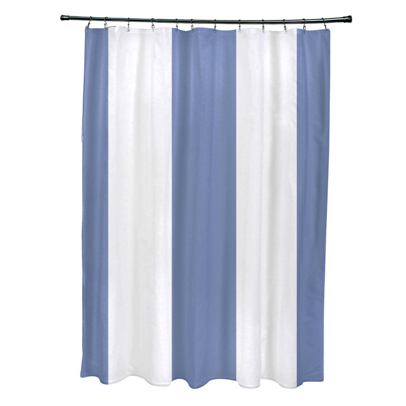 Rideau de douche simple à motif rayé, Bleuet