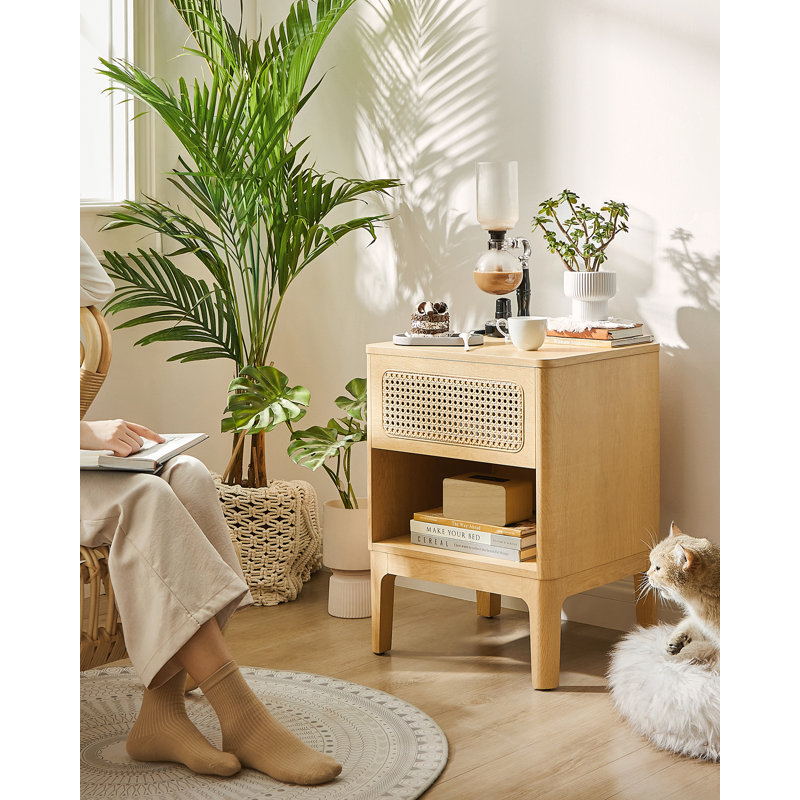 Aljoscha 45cm W Manufactured Wood Bedside Table