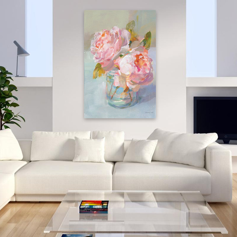 Art bleu et brun Sweet Roses II, H 48 po x l 32 po