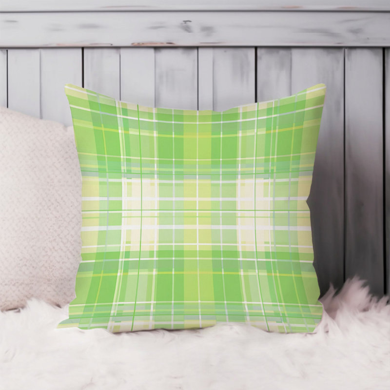  Abstract Green Plaid Pattern Modern