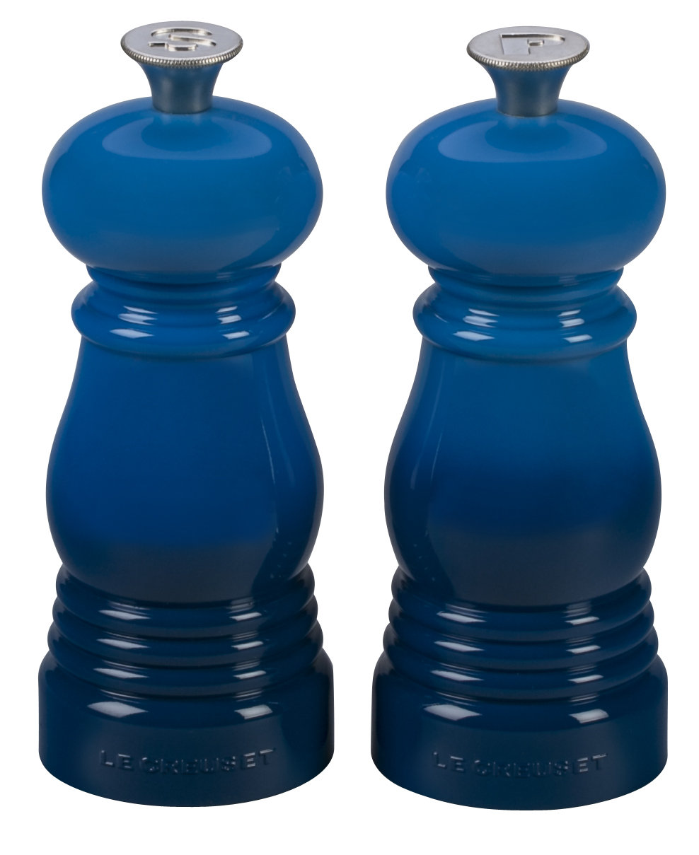 Le Creuset Salt and Pepper Mill Set, Cerise, 4.3" H x 2.9" W x 2.9" D