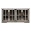 Buffet en bois de ferme l 63 po Pfarr avec portes en verre et tablettes réglables, gris-414355245