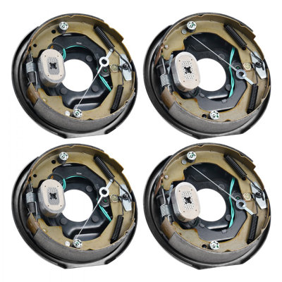 Ensemble de freins de remorque électrique, 10 po x 2 1/4 po, ensemble de freins électriques à réglage automatique pour un essieu de 3 500 lb, fixation à 4 trous, plaques d'appui pour le remplacement des pièces du système de frein