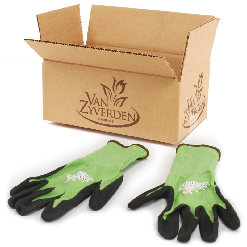Van Zyverden Gardening Gloves VZ logo Green & Orange x 3 Pairs