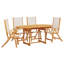 4 - Person Wood Patio Dining Set with Oval Table , Cushions Included-101510700