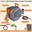 Enrouleur de boyau d'arrosage rétractable Pirecart, enrouleur de boyau mural de 100 pieds, buse de pulvérisation à 9 fonctions, support mural pivotant à 180 °, verrou de toute longueur, système de retour lent, rouge