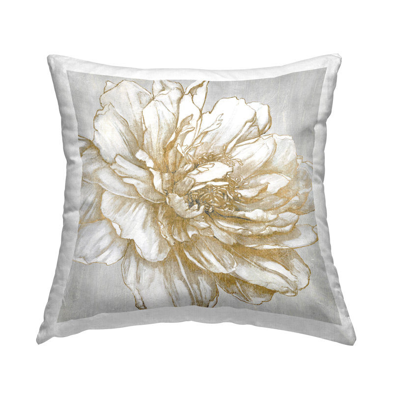 Coussin décoratif à motif de pivoines vives par Carol Robinson