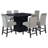 Pedestal Dining Set in Gray and Black-94365244-121469149