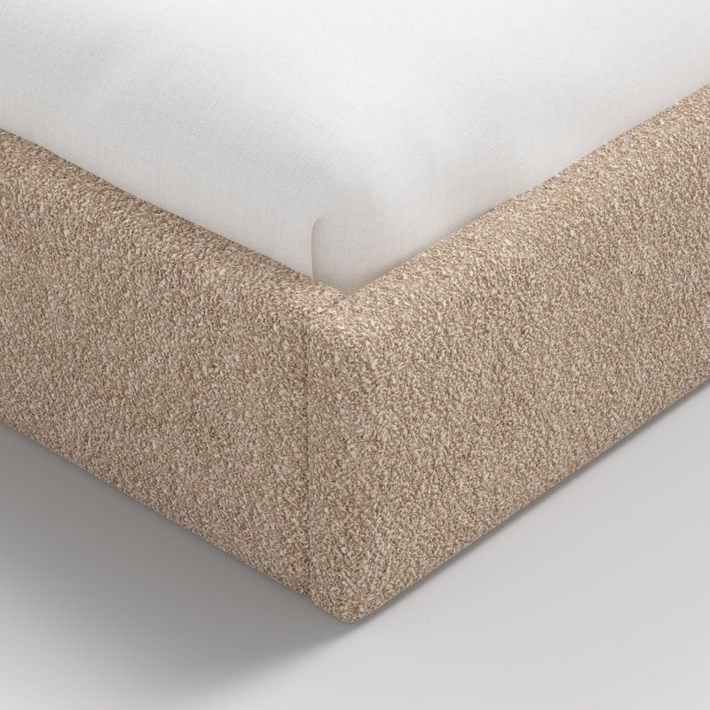 Perigold Upholstered Bed, California King, Light Brown