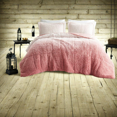 Ensemble de literie Cozy Ombre Shaggy Fur, polyester hypoallergénique