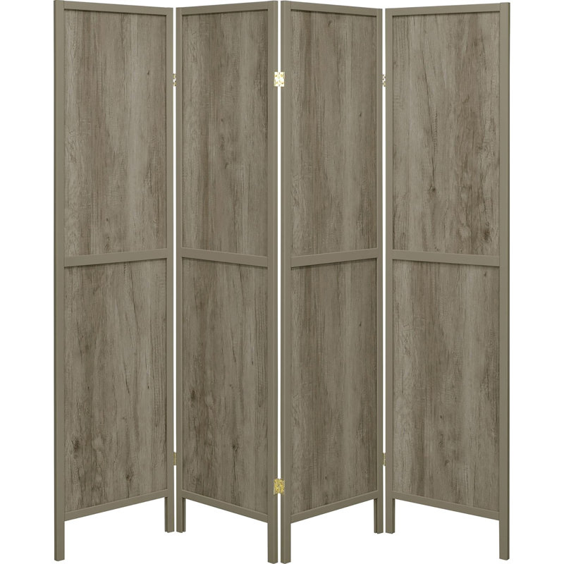 4 Paravents gris rustique en bois flotté, teinte, 71,03 po de hauteur x 69,5 po de largeur, 0,76 po de profondeur, pin et paravent avec style, style attrayant, 71,03 po x 69,5 po x 0,76 po, pin, placage