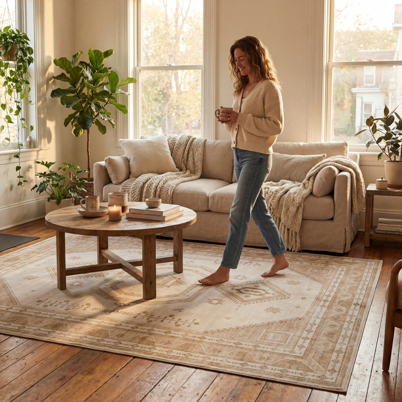  Sereniel Medallion Washable Rug, Rectangle 8'6" x 11'6"