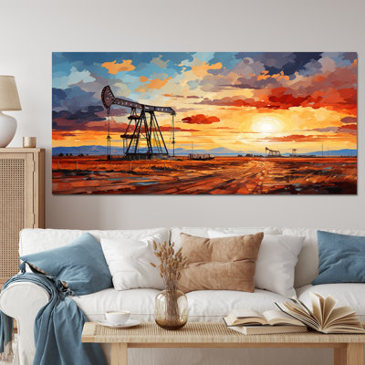 " Orange Oil Rigs Pumpjack In Texas I "