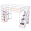 Lit mezzanine simple avec tiroirs et tiroirs de rangement, lit mezzanine en bois avec tablettes