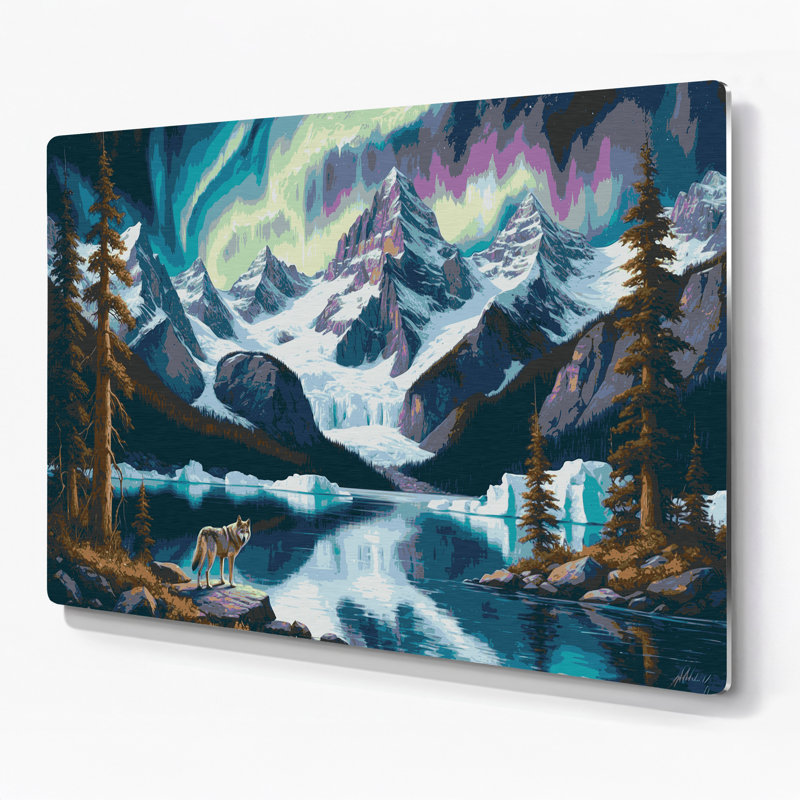 Art mural en métal bleu USA State Alaska, H 12 po x l 18 po