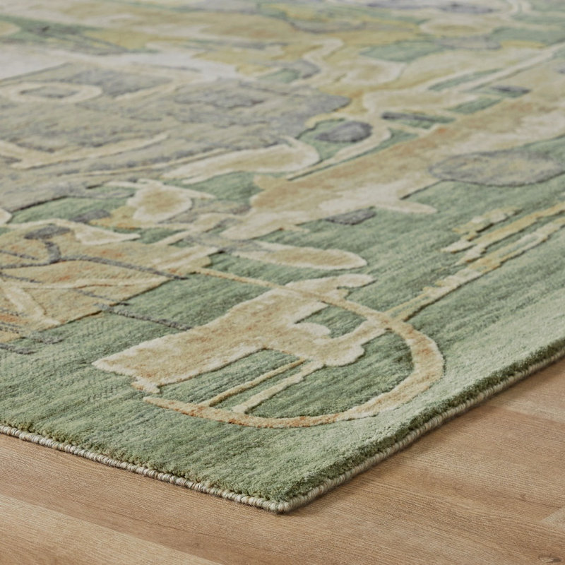 Studio Glyphs by Katie Merz Wool Abstract Area Rug, Rectangle 7'6" x 9'6"