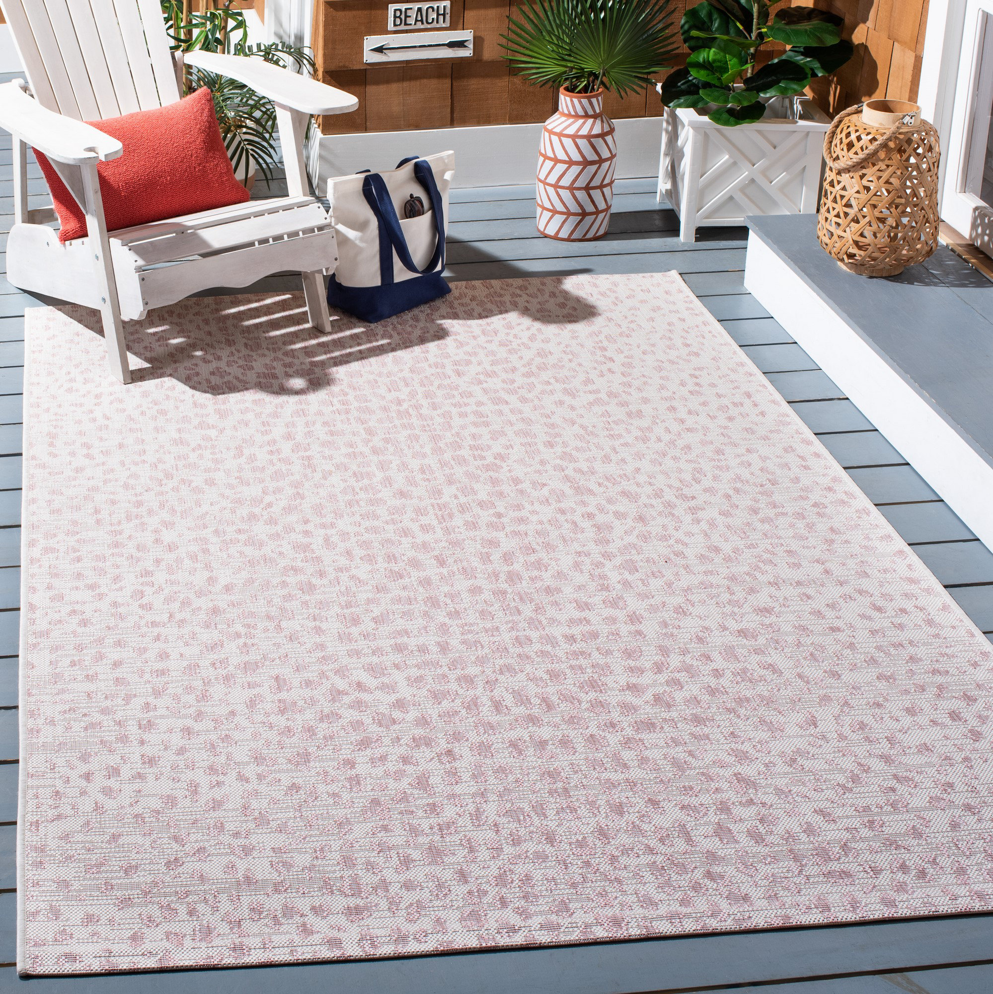 Mercer41 Aviyanah Polypropylene Blend Ivory/Blush Pink Indoor/Outdoor ...