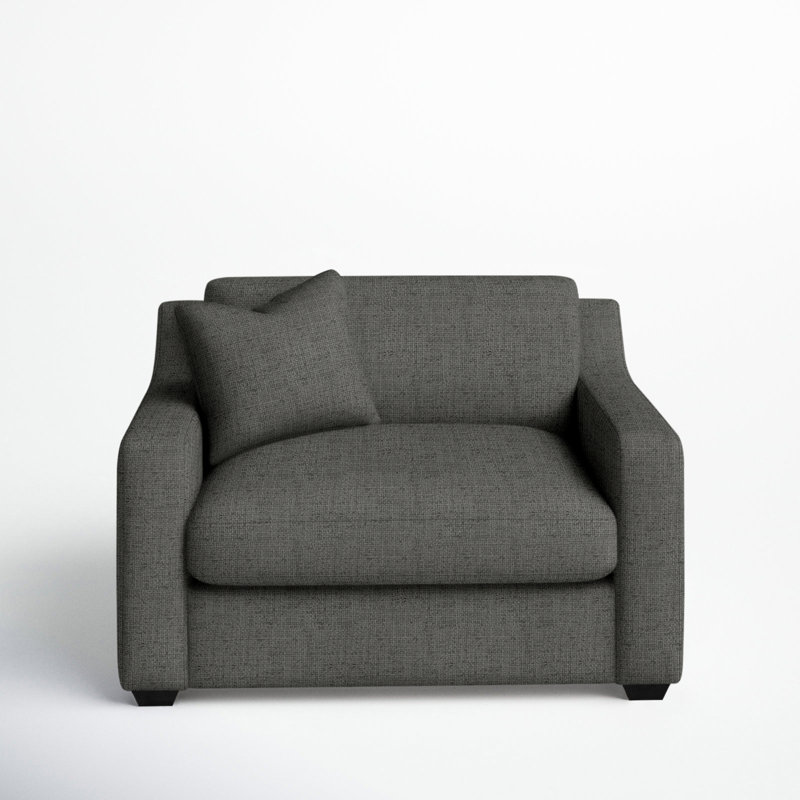 Fauteuil Rhodes, Lin texturé gris anthracite Zuma