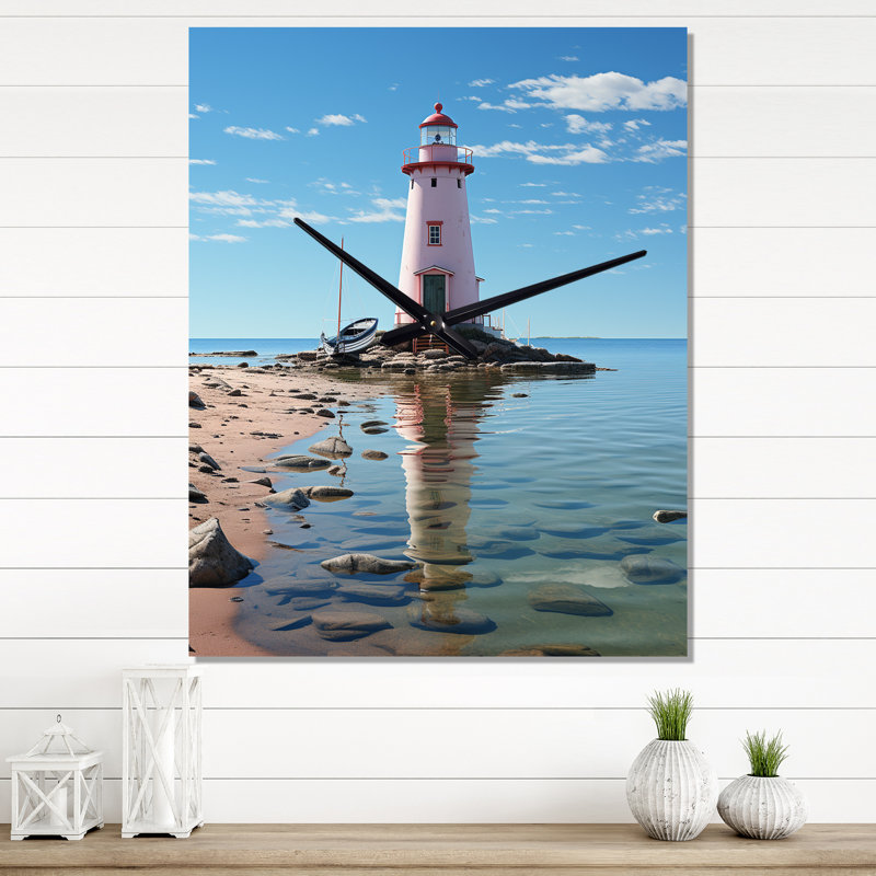Light House Simplicity At Sea - Horloge murale bord de mer, Petit