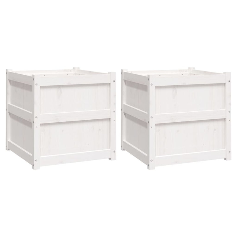 Briceidy Wood Planter Box, White