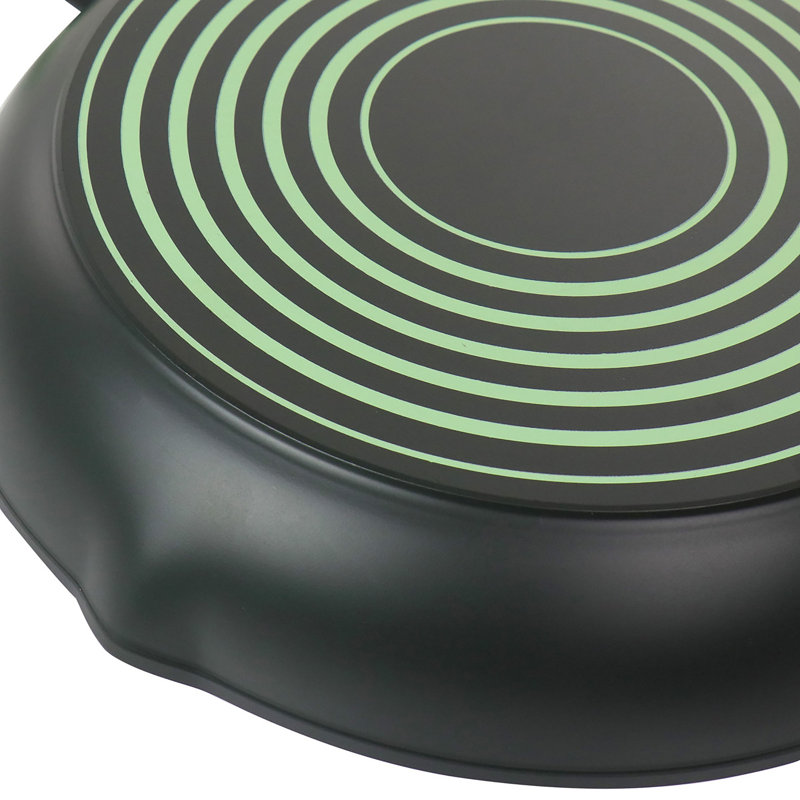 Poêle à frire antiadhésive en aluminium 9,5 pouces avec poignée en bakélite Cool-touch - Poêle ronde mouchetée pour les œufs, les nouilles et les sautés