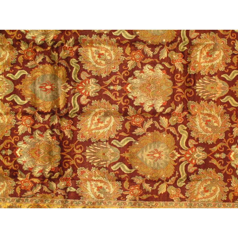 Wool Oriental Area Rug in Gold/Red