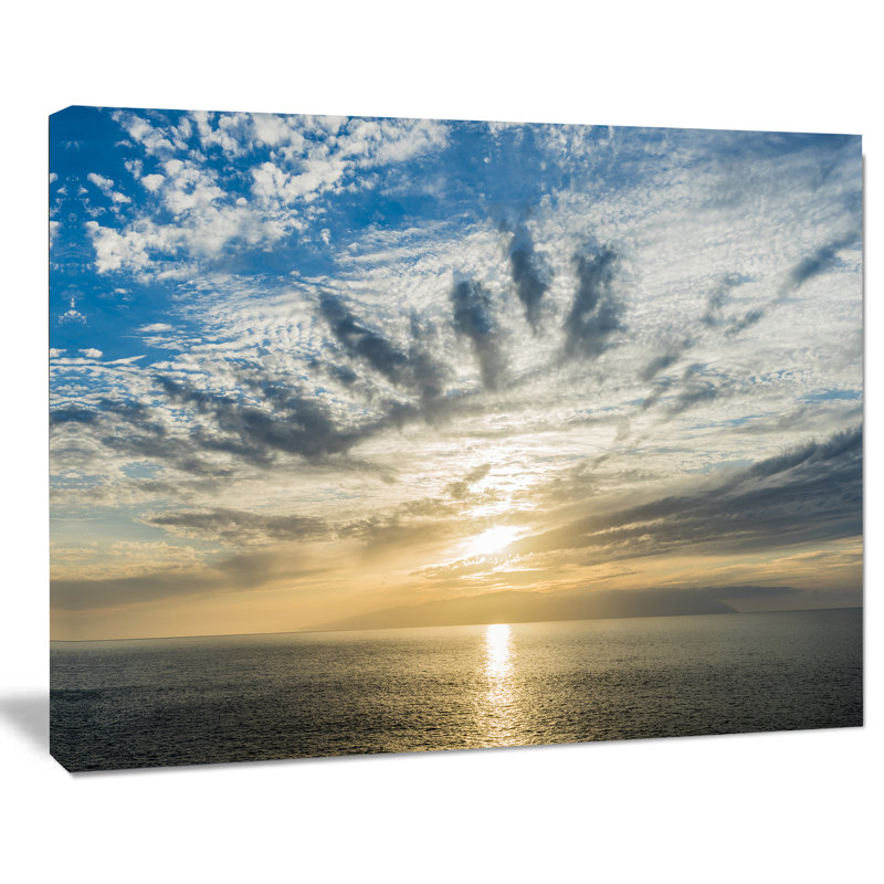 « coucher de soleil au-dessus de l’atlantique », reproduction de photo sur toile tendue, H 30 po x l 40 po x P 1 po