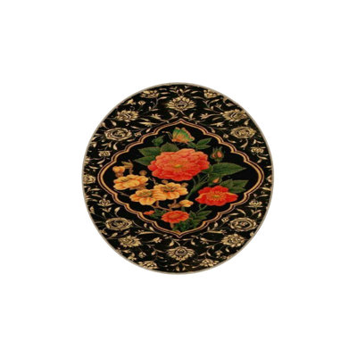 Orange Multicolor Geometric Modern Decorative Rug