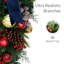 Guirlande de Noël 28 pouces avec 70 lumières DEL blanc chaud, 95 branches réalistes et baies rouges et pommes de pin, à piles