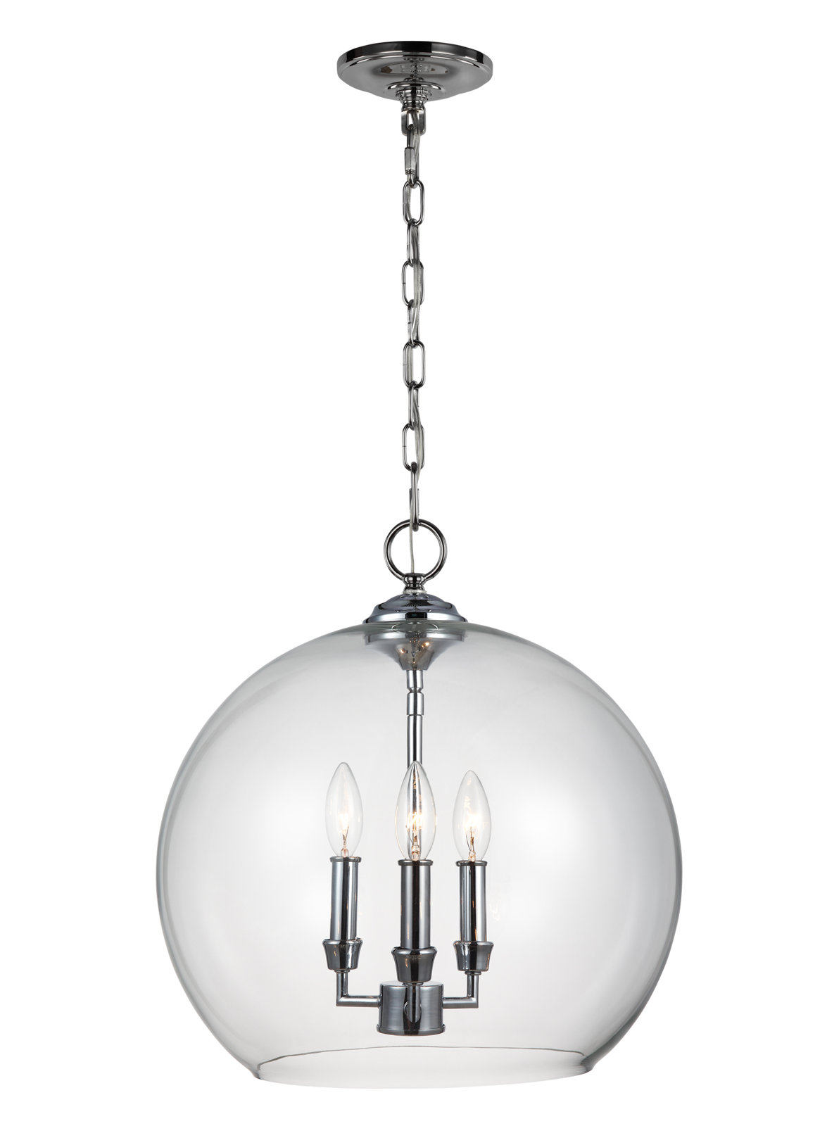 Vermilion Dimmable 3-Light Pendant, Chrome
