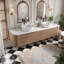 Meuble-lavabo mural 72 po avec comptoir en marbre-1077211993