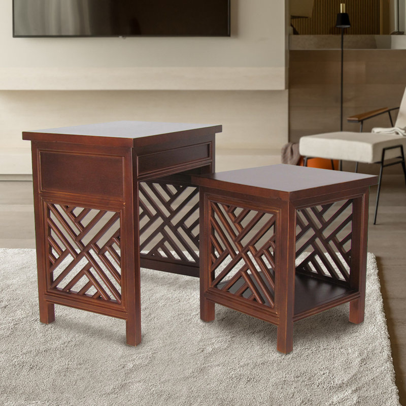 Tables de rangement Hopkins, Brun