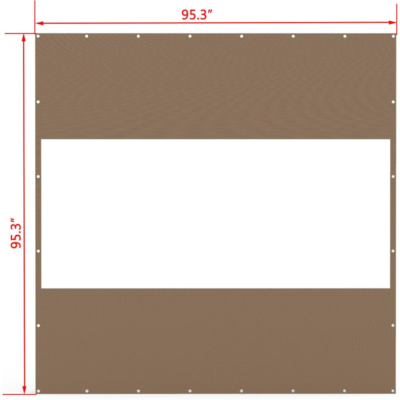Rideau transparent d'extérieur robuste, Brun, H 95,3 po x l 95,3 po