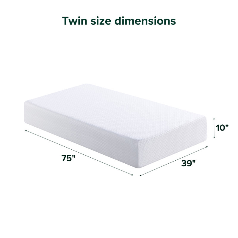Matelas en mousse viscoélastique gélifiée 10 po - Sleep by Wayfair ™, Lit simple, 10"