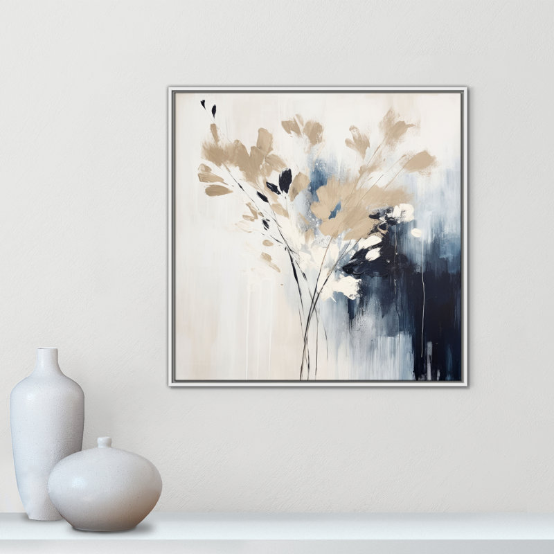«Bliue Earthly Neutralité II» par Irena Orlov, L 31,5 po x H 31,5 po, Toile avec cadre, Flotteur blanc