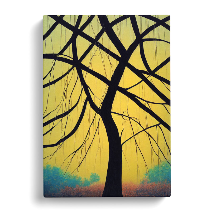 CAN-V0523-2847X Weeping Willow Tree Art - Wrapped Canvas Print, 50cm H x 35cm W