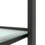 Console avec verre trempé, table de véranda rectangulaire avec pieds noirs, table d'entrée
