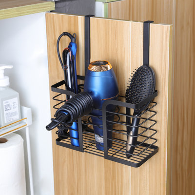 3-in-1 Wall Mounted Hair Dryer Holder,Space Saving Organizer for Bathroom, Kitchen, Bedroom, Rust-Resistant, Easy Install