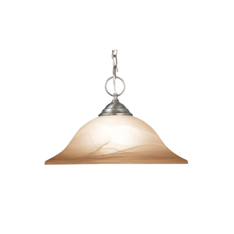 Luminaire suspendu conique à 1 lumière Dunwich, Nickel satiné