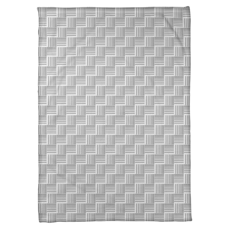 Couverture polaire à rayures classic basketweave, l 60 po x L 80 po, Gris