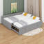 Lit de jour double rembourré en L avec lit gigogne escamotable double-1751032883